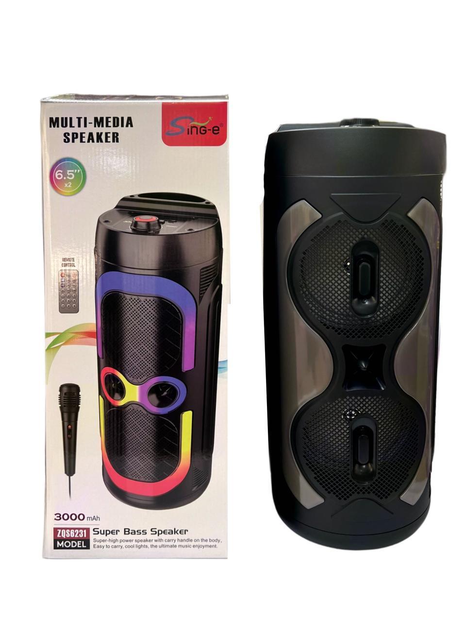 Портативна колонка UKC ZQS6232 20 Вт з Bluetooth/FM-радіо/LED-підсвіткою/мікрофоном та пультом дистанційного керування (25a03b3c) Портативна колонка UKC ZQS6232 20 Вт з Bluetooth/FM-радіо/LED-підсвіткою/мікрофоном та пультом дистанційного керування (25a03b3c)