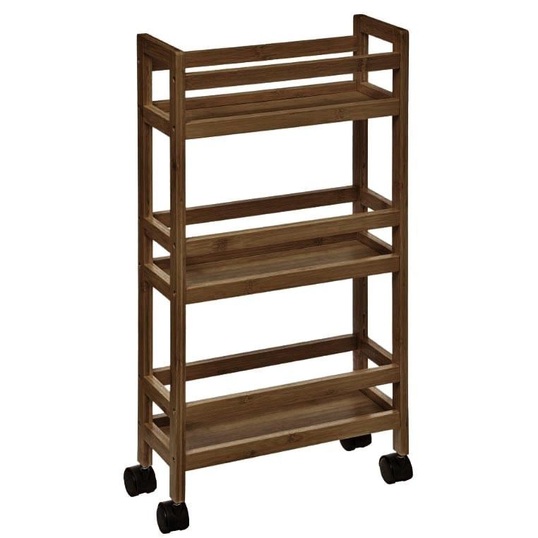 Этажерка для ванной из дерева на колесиках Олдаси Корица (АБТ-003033) Этажерка для ванной из дерева на колесиках Олдаси Корица (АБТ-003033)