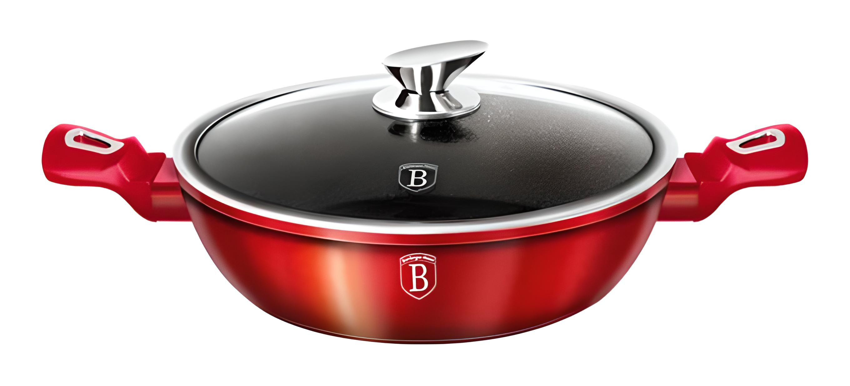 Сотейник Berlinger Haus Burgundy Ø 28 см з двома ручками мармурове покриття (BH-1263N)