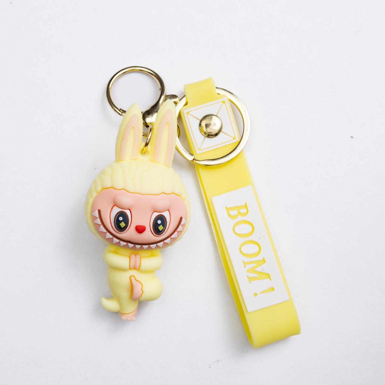 Брелок для ключей Лабубу Yellow Yoga 4х8 см Желтый (HP-55-16Y)