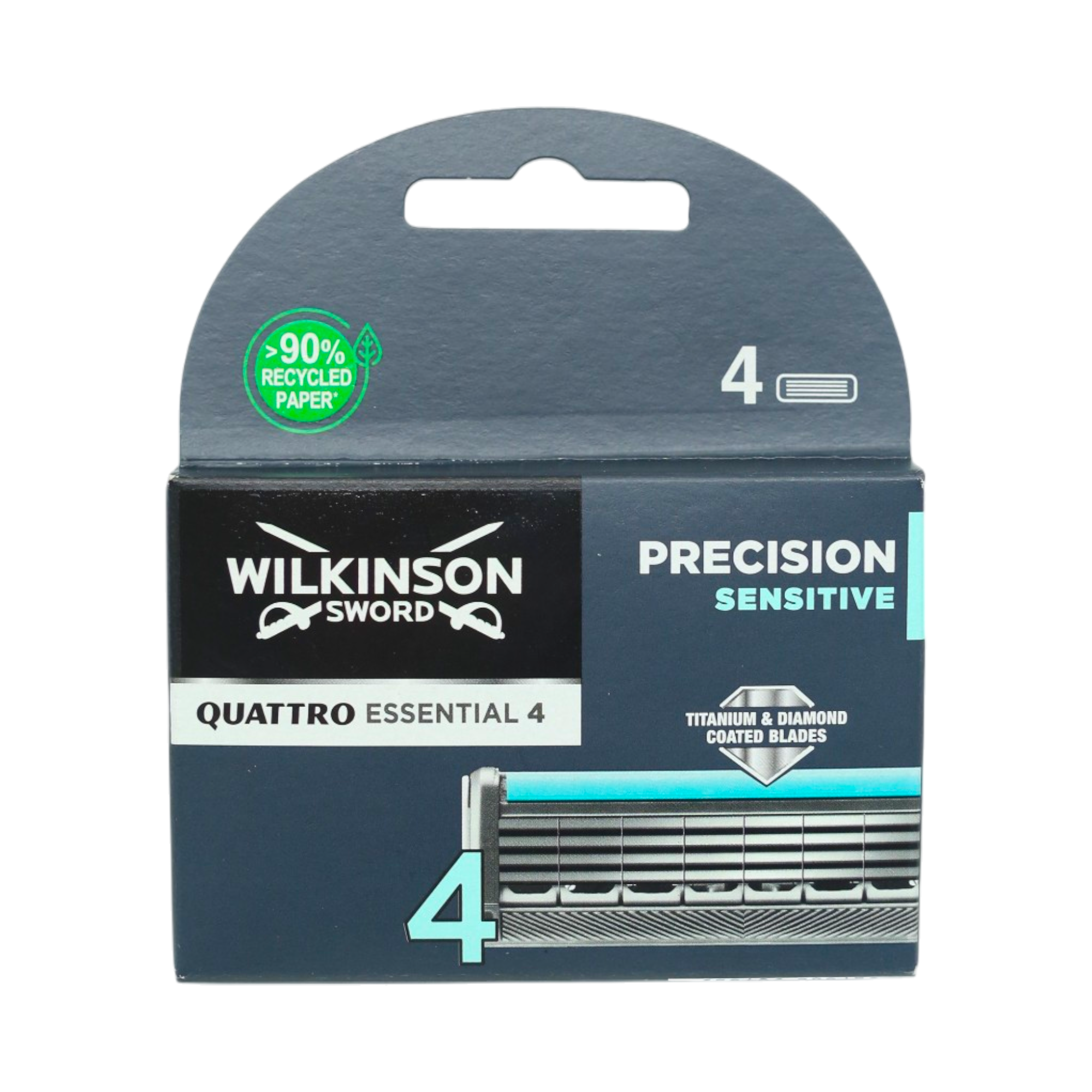 Картриджи сменные для бритья мужские Wilkinson Sword Quattro Titanium Sensitive 4 лезвия 4 шт. (НФ-00008963)