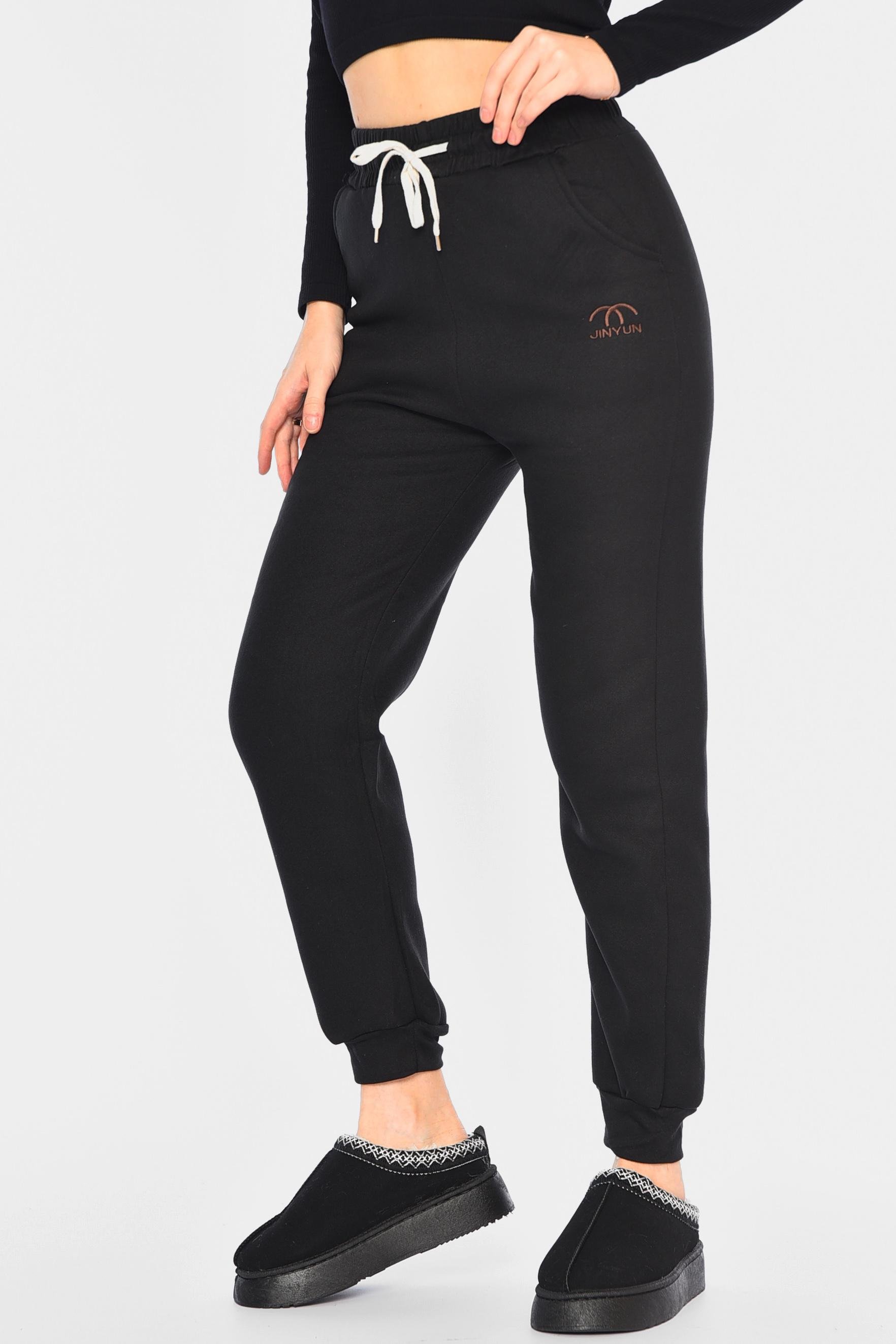 Спортивные штаны женские на меху р. 46-48 Черный (193936)