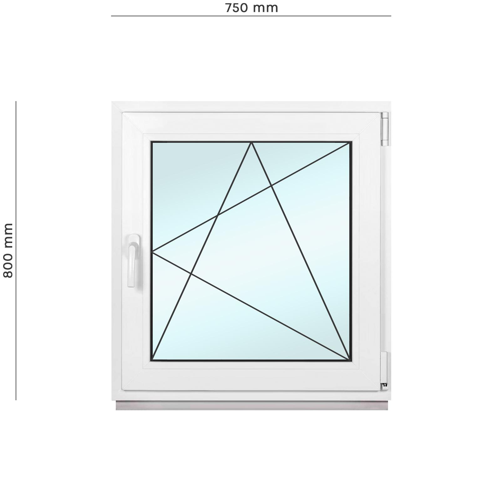Вікно металопластикове Framex поворотно-відкидне з правим відкриттям 800х750 мм Білий - фото 2