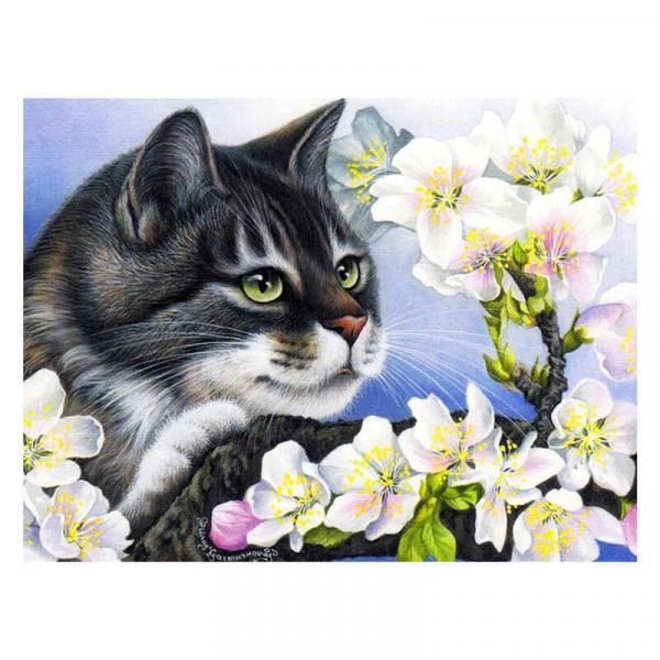 Алмазна мозаїка TK Group Кіт у кольорах 40х30 см з рамкою в коробці (GB73863-mt)