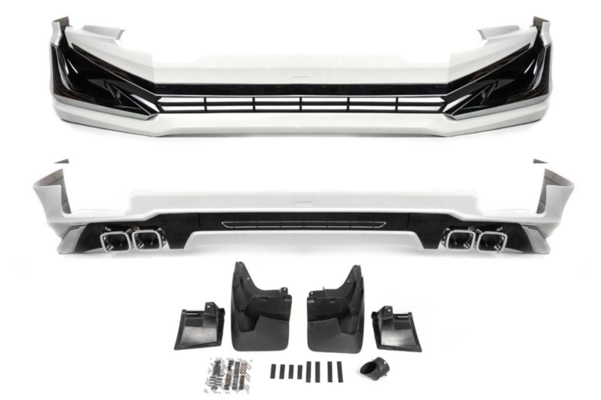 Накладки на передний и задний бампер Modelista V1 2017 для Toyota Land Cruiser Prado 150 Белый