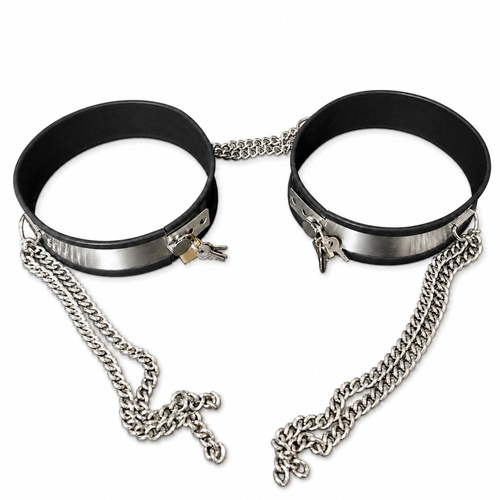 Бандаж для ног Unisex Adjustable Thigh Restraint Bands Cuffs Сhain Черный (36550335)