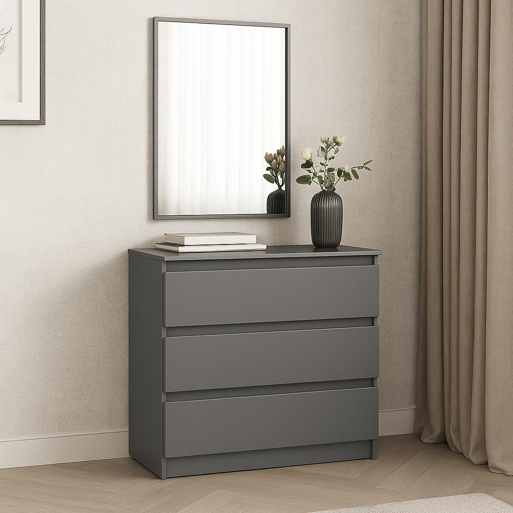 Комод К1 3Я SENAM 755х800х400 мм ДСП Сіра Мишка Комод К1 3Я SENAM 755х800х400 мм ДСП Сіра Мишка