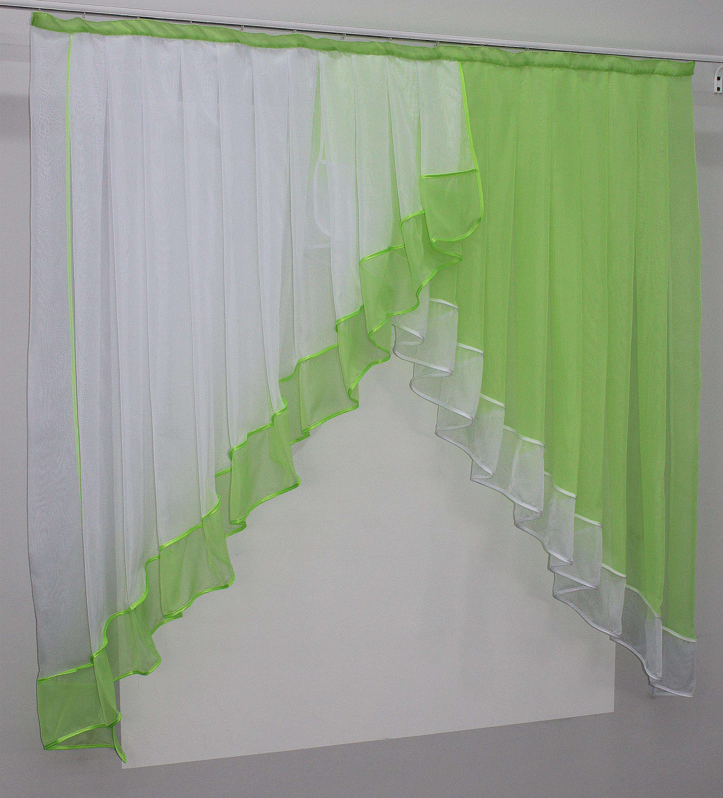 Фіранка кухонна VR-Textil № 023к 150х150 см Салатовий/Білий (50-738) - фото 2 Фіранка кухонна VR-Textil № 023к 150х150 см Салатовий/Білий (50-738) - фото 2