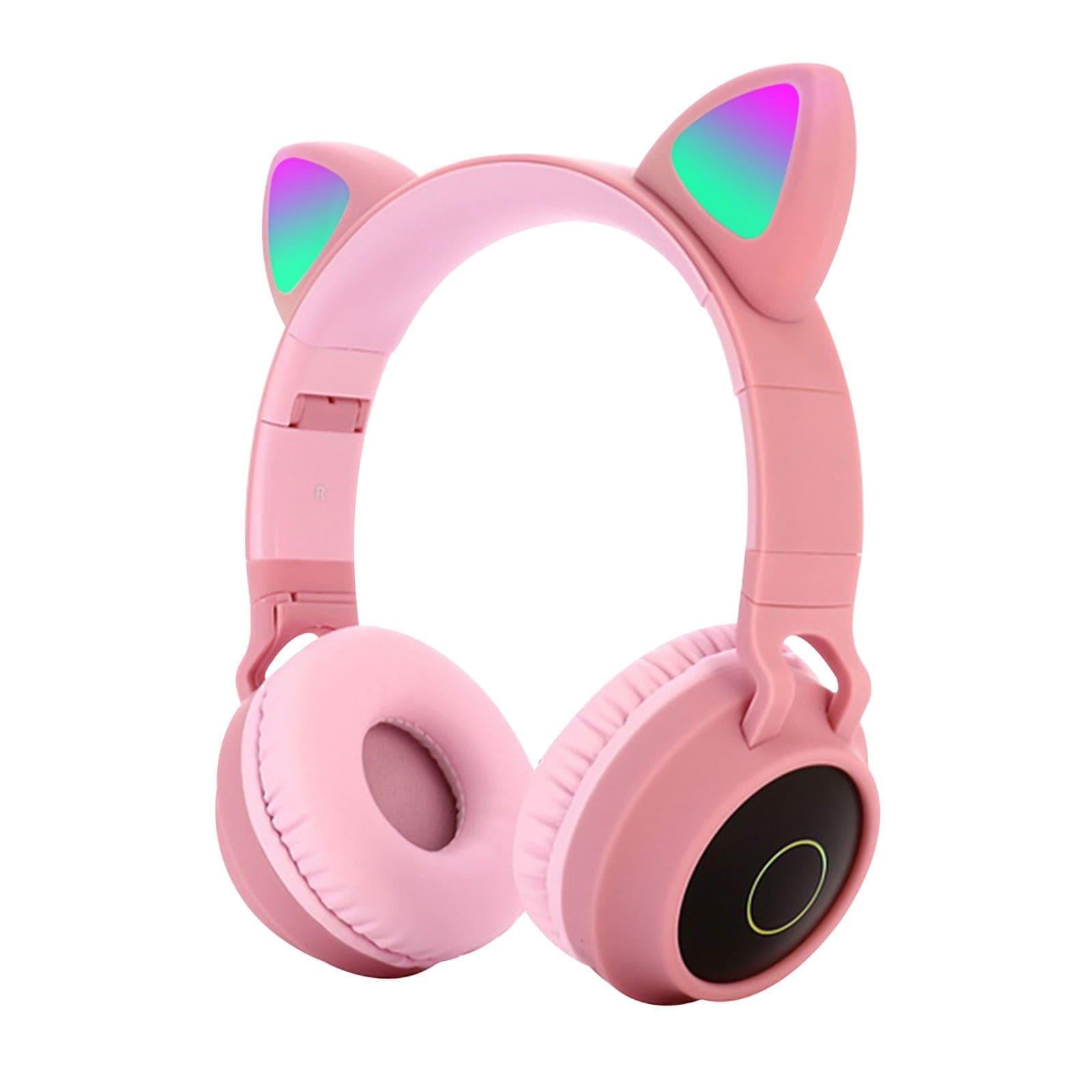 Навушники бездротові Cat Ear ZW-028 з вушками/підсвіткою Рожевий
