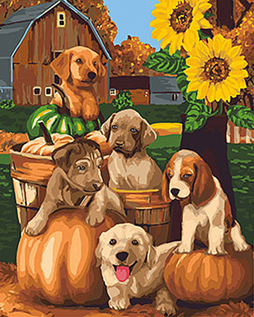 Картина по номерам Деревенские друзья 40х50 см (KHO4106)