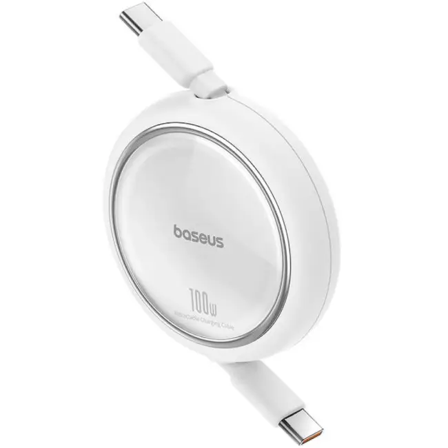 Кабель BASEUS Free2Draw Mini Retractable Charging Cable Type-C to Type-C P10364500211-00 100W 1 м White - фото 2