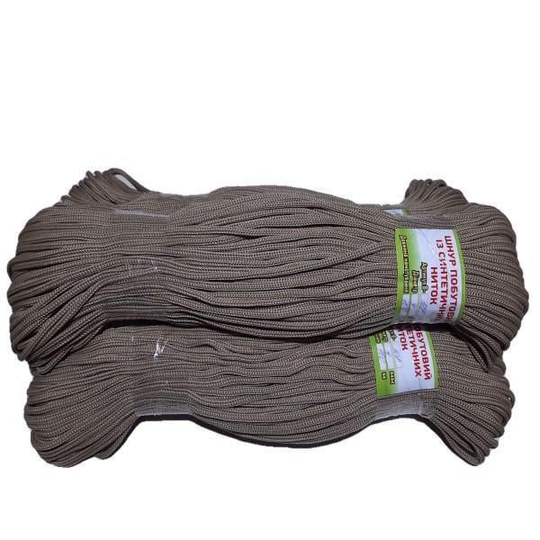 Шнур пустотілий із синтетичних ниток В-128 100 м 4 мм Бежевий