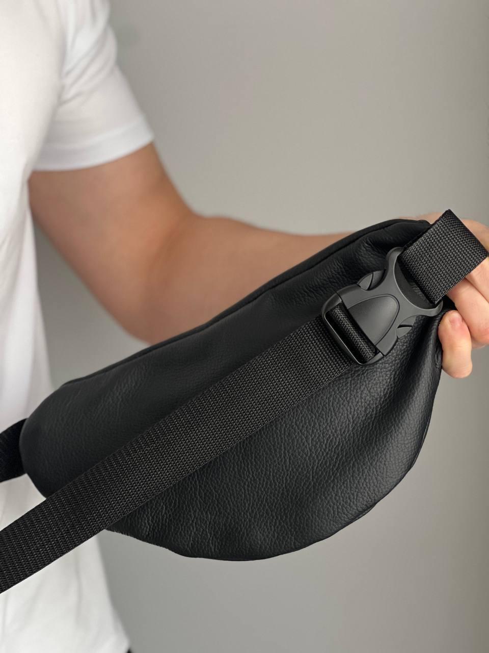 Сумка бананка на пояс мужская натуральная кожа флотар Черный (743593959) - фото 2 Сумка бананка на пояс мужская натуральная кожа флотар Черный (743593959) - фото 2