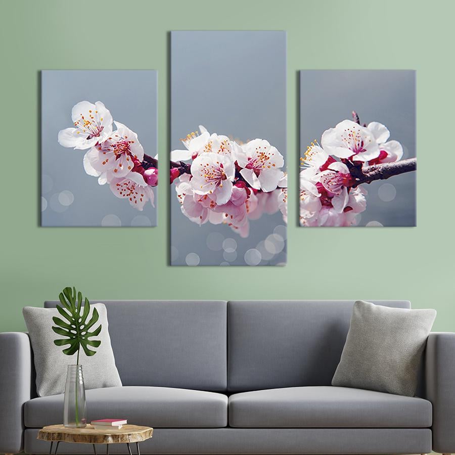 Модульная картина на холсте Триптих Веточна японской сакуры 141x90 см (239-32)