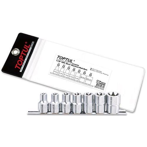 Набір головок 1/2" Toptul E10-E24 GAAG0704 TORX на планці 7 од. Набір головок 1/2" Toptul E10-E24 GAAG0704 TORX на планці 7 од.