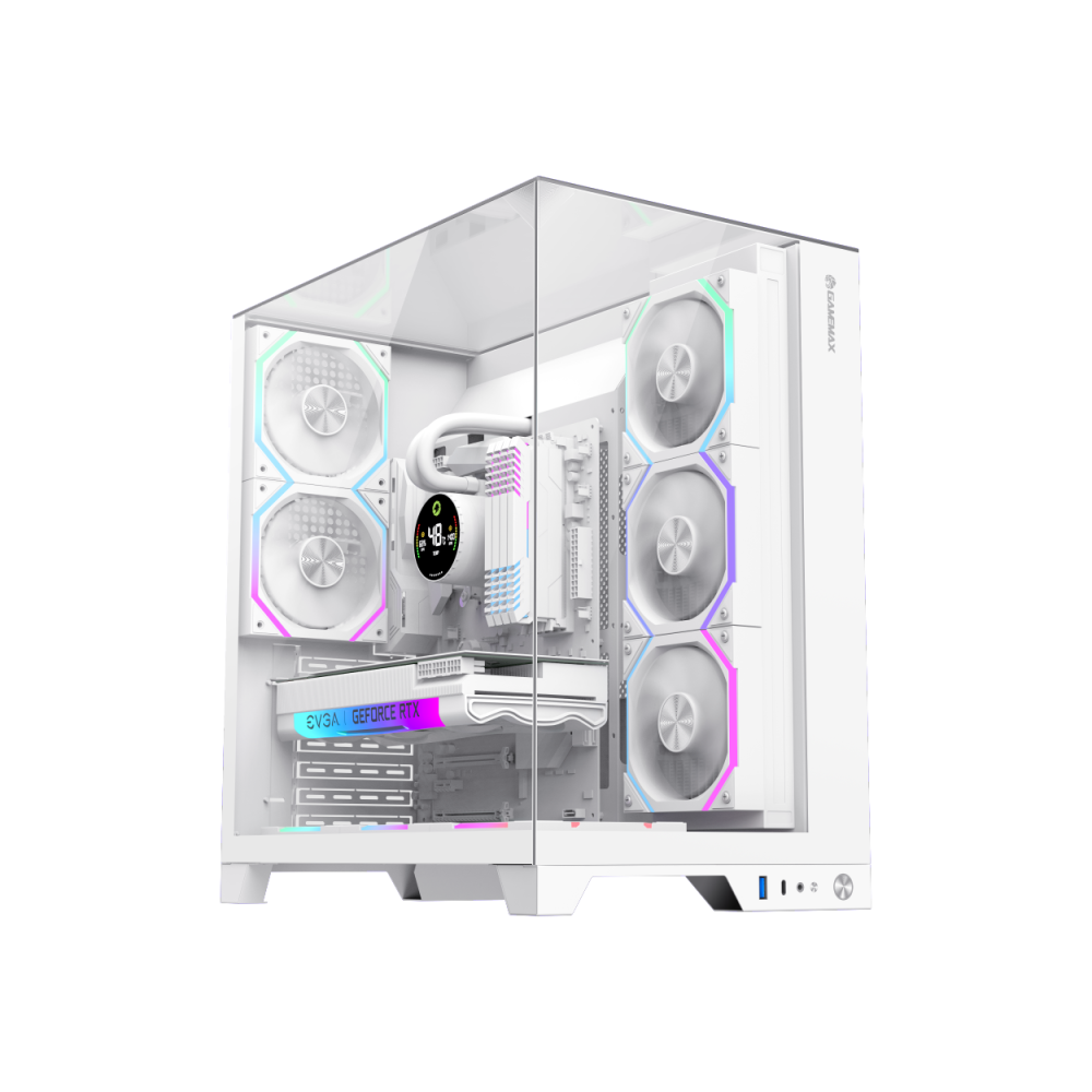 Белый корпус GAMEMAX Infinity Pro WH, ATX, с прозрачной боковой панелью, без БП Белый корпус GAMEMAX Infinity Pro WH, ATX, с прозрачной боковой панелью, без БП
