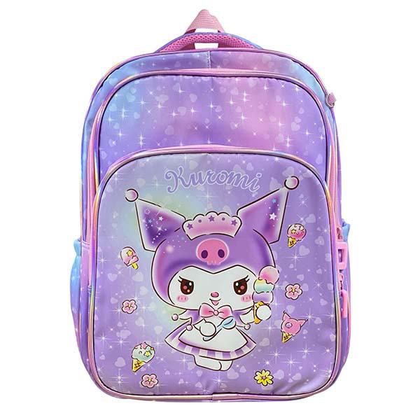 Рюкзак шкільний з пеналом Kuromi 40х30х18 см Бузковий (ЦБ-00034063)