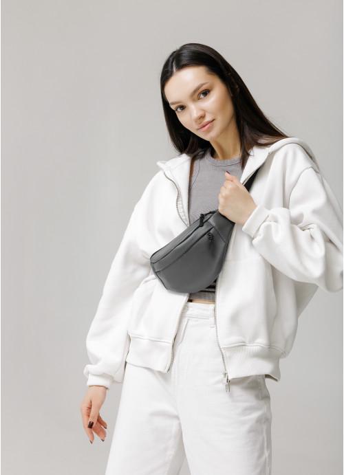 Поясная сумка женская Sambag из экокожи Графит (781024815)