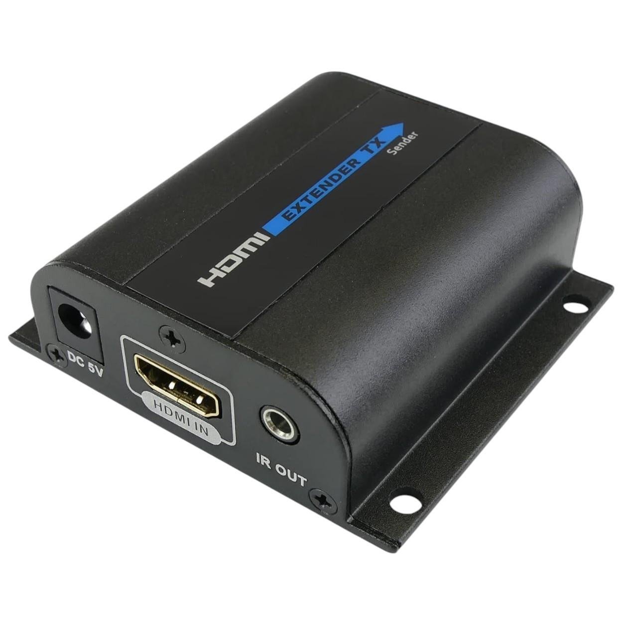 Подовжувач HDMI за витою парою CAT6/7 V1.4 HD-BitT для відеосигналу металевий 60 м Чорний (000024728)