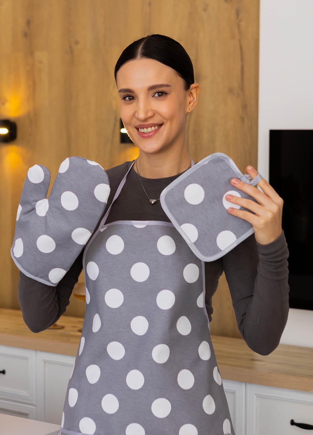 Кухонный набор водоотталкивающий Большой горошек 3 предмета - фото 3 Кухонный набор водоотталкивающий Большой горошек 3 предмета - фото 3