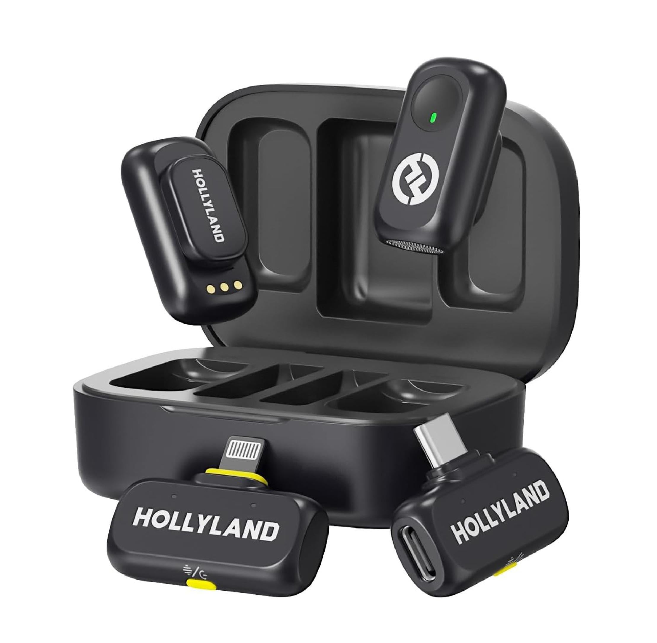 Микрофон петличный Hollyland Lark A1 Combo Lightning + Type-C для iPhone/Android с зарядным кейсом 2 шт. Черный (52012)