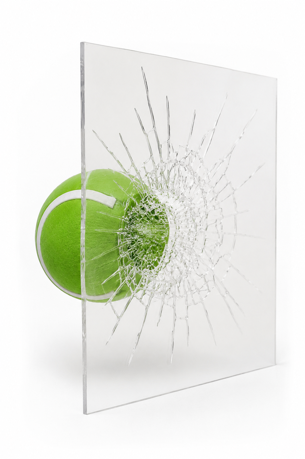 Декоративный элемент для розыгрышей Shattered Glass Prank Tennis 23 см 3D-печать