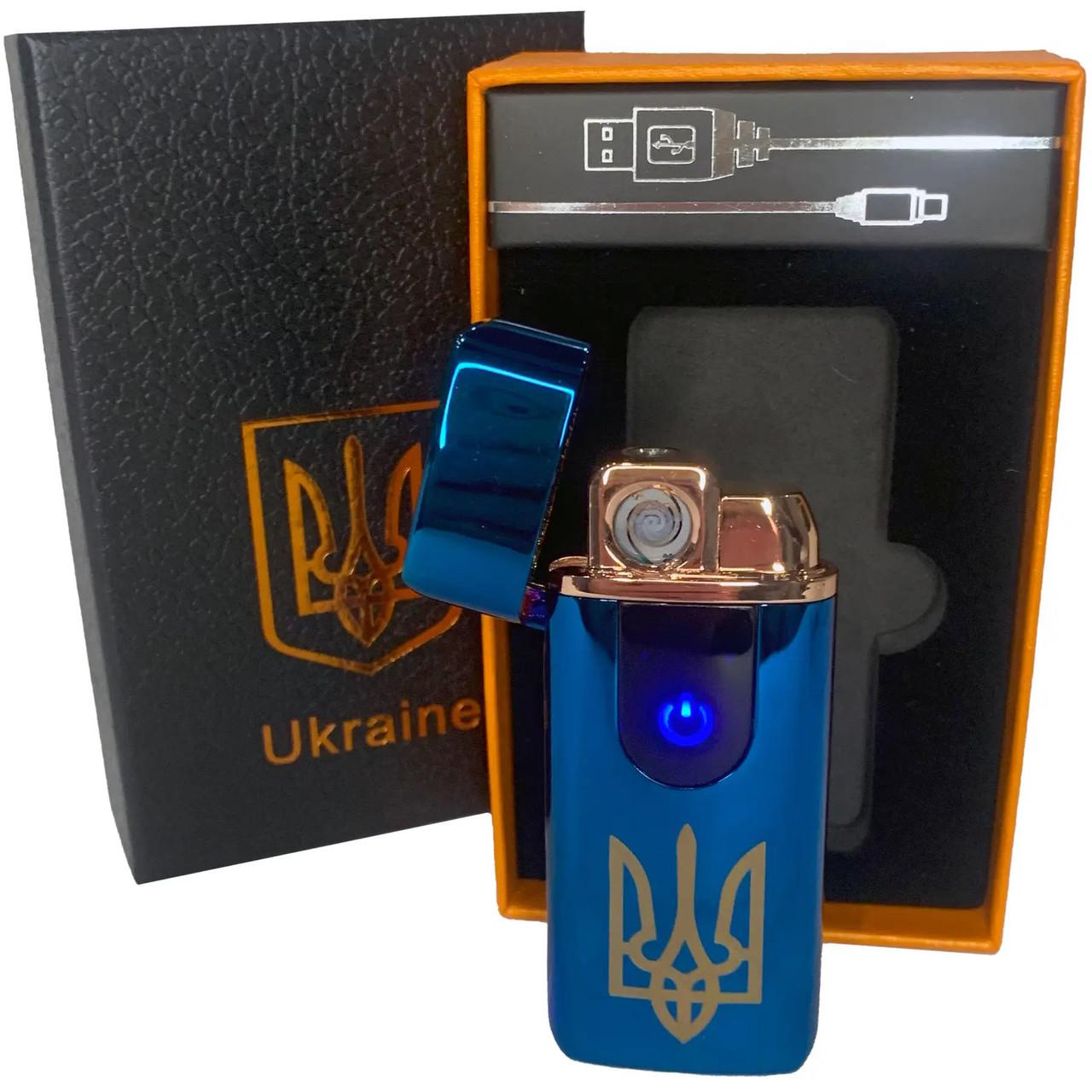 Запальничка електрична/газова Україна HL-431 із USB-зарядкою Синій