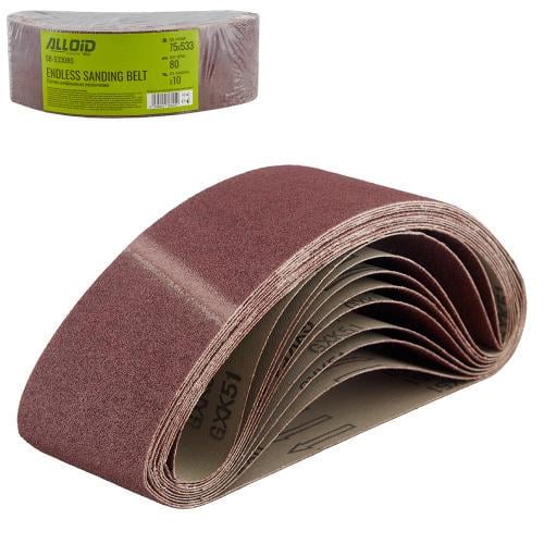 Стрічка шліфувальна нескінченна Alloid 75х533 мм P80 10 шт. (00000061462) - фото 6 Стрічка шліфувальна нескінченна Alloid 75х533 мм P80 10 шт. (00000061462) - фото 6