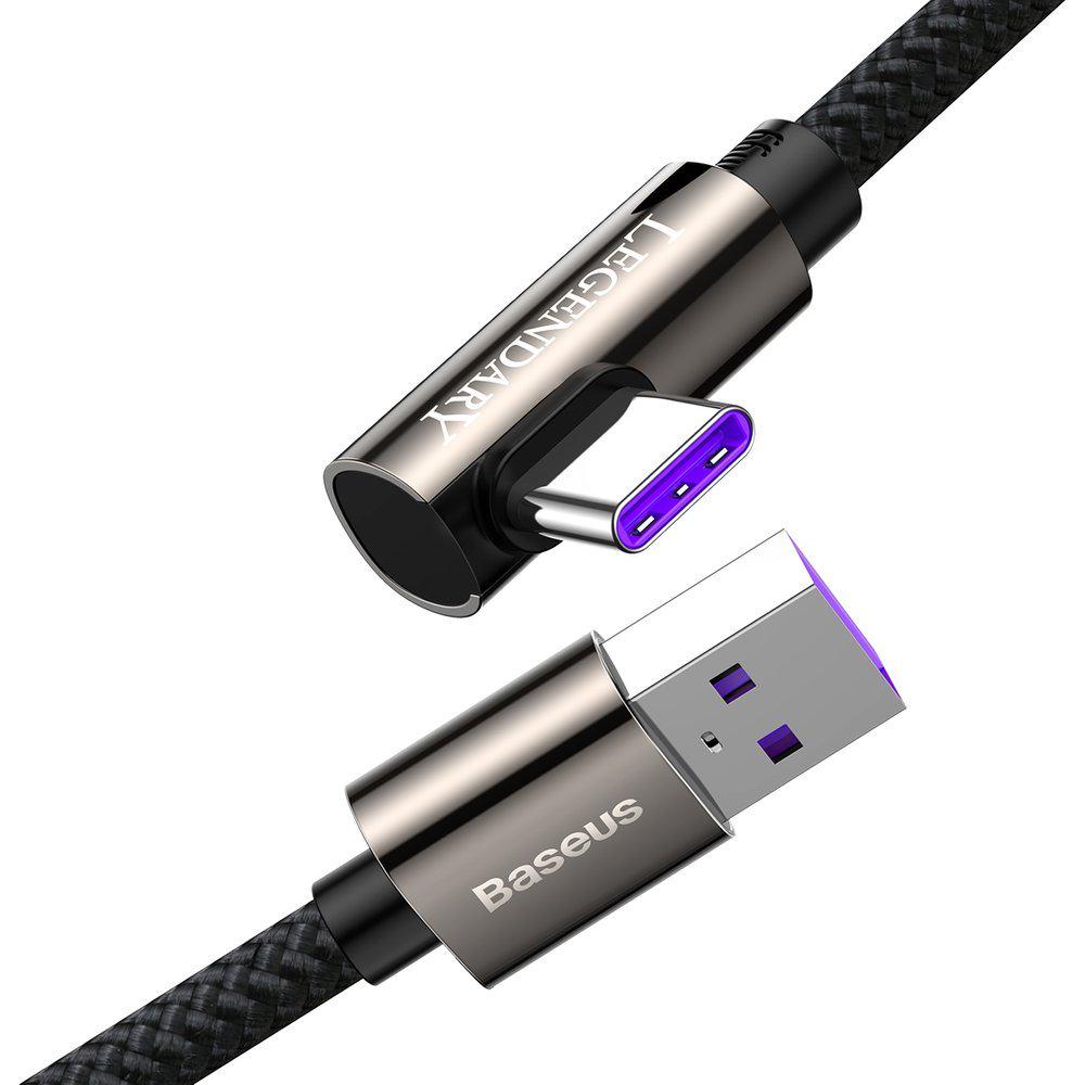 Кабель BASEUS Legend Series USB to Type-C 66 Вт 3А Г-подібний 2 м Чорний - фото 2