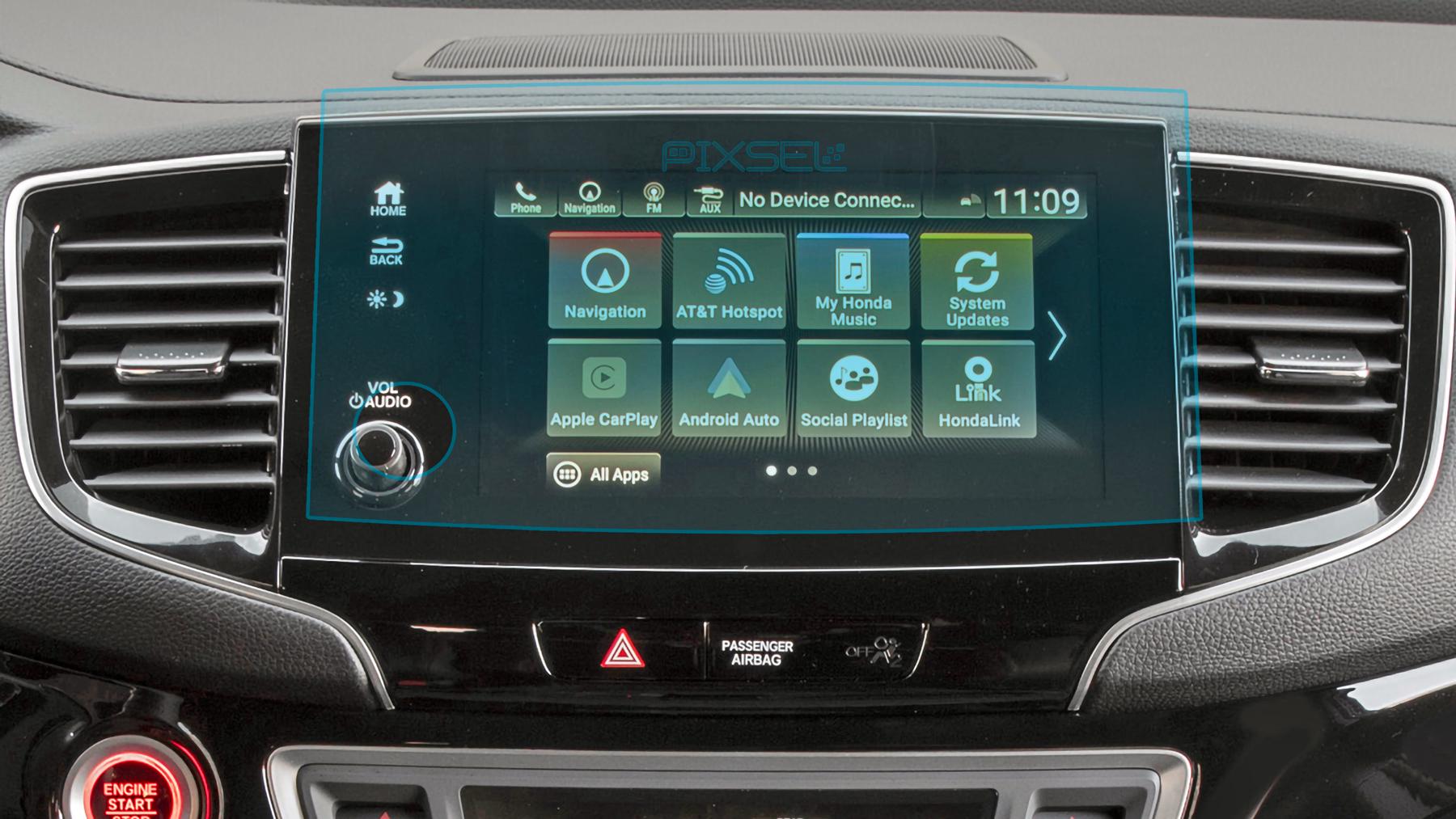 Защитное стекло Pixsel гибридное матовое на монитор Honda PASSPORT 11,1" 2019