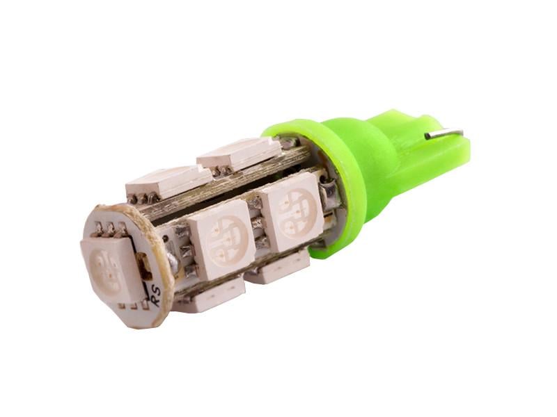 Автолампа светодиодная T10 W5W 12 В SMD5050-9led Зеленый (168)