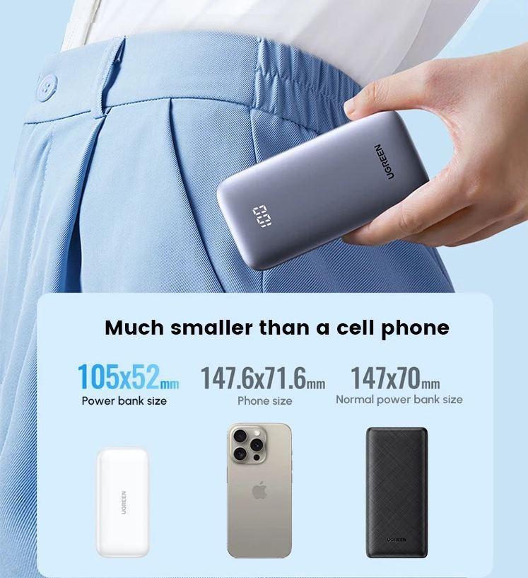 Повербанк Ugreen PB502 10000 mah 30W со сквозной зарядкой (26389494) - фото 4