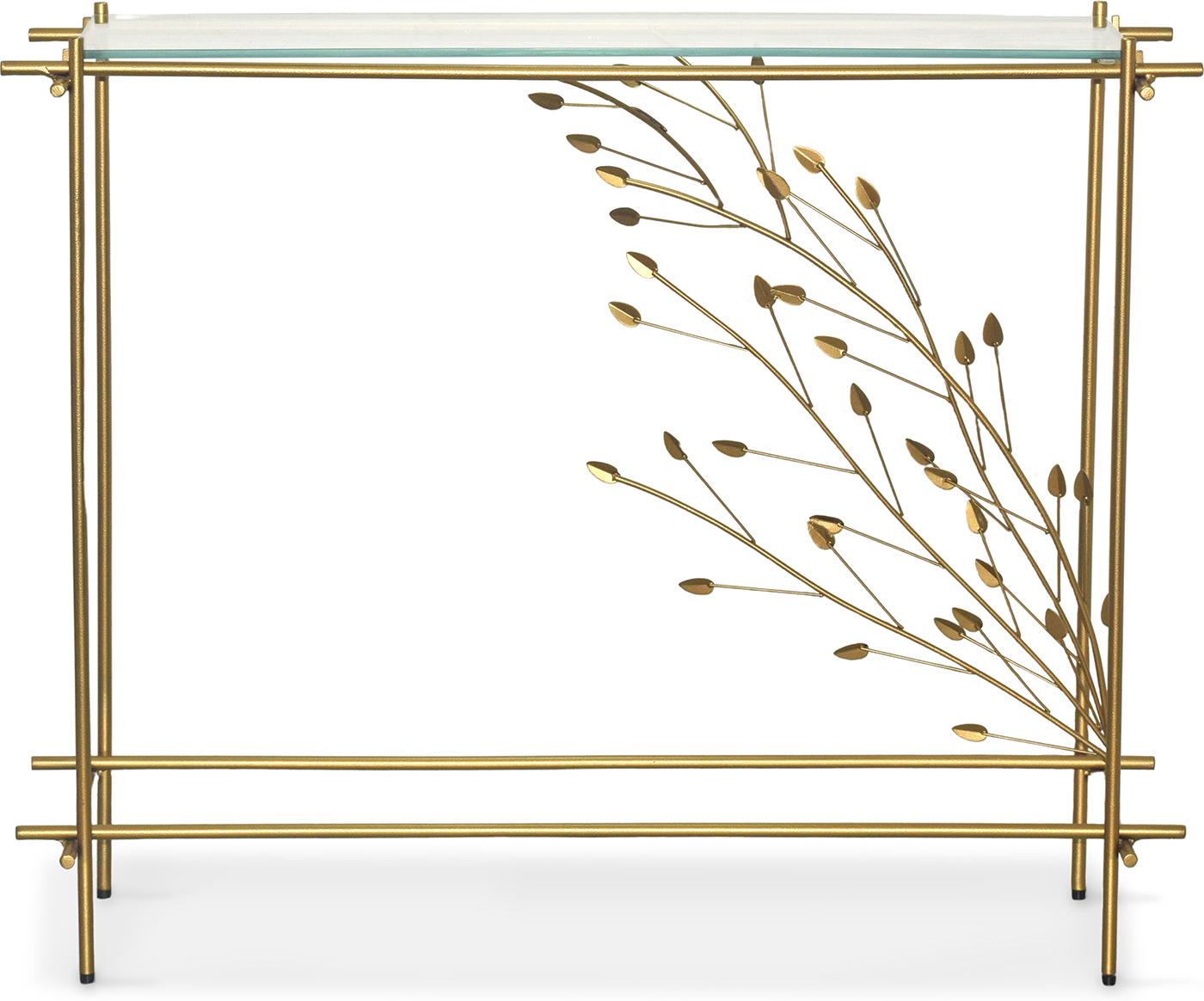 Консольный стол Botanica 100х35 см Clear glass top champagne base (16082)