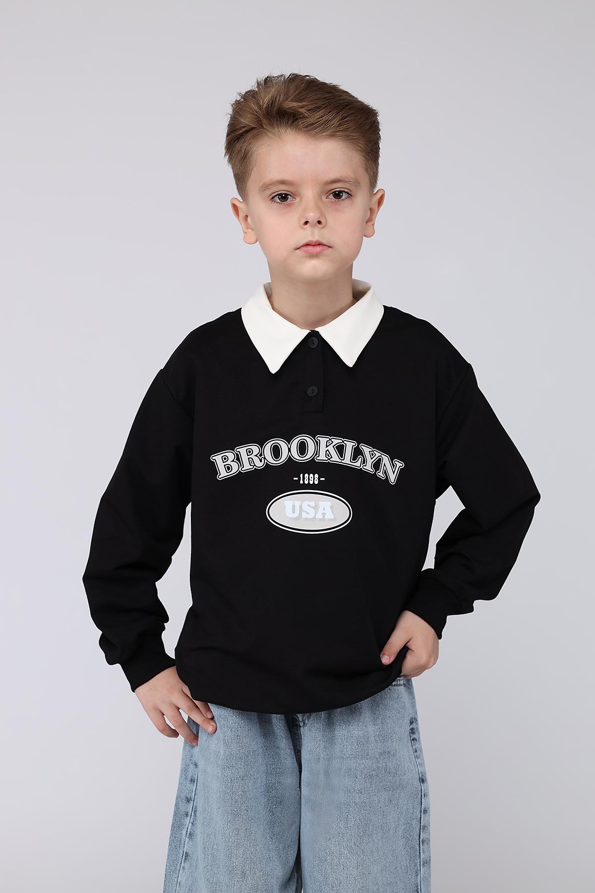 Джемпер-обманка для мальчика ЦБ-00279477 134 см Черный (28576141)