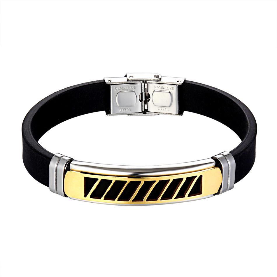 Браслет из медицинской стали на силиконовом ремешке 20 см (BSS-077)