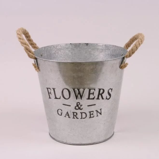 Кашпо металлическое Flora Flowers & Garden с ручками (37769)