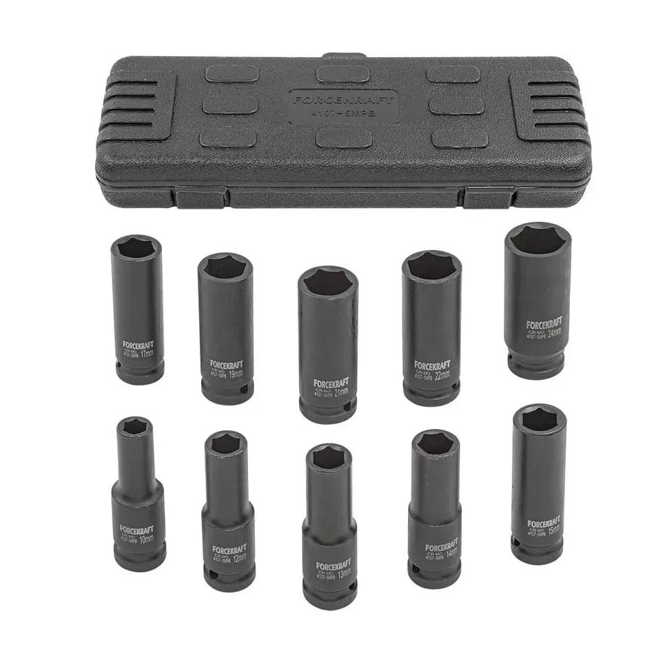 Набор головок ударных глубоких Forcekraft FK-4107-5MPB 1/2" 10 шт. 6-гр. 10-24 мм (FK-4107-5MPB) - фото 3