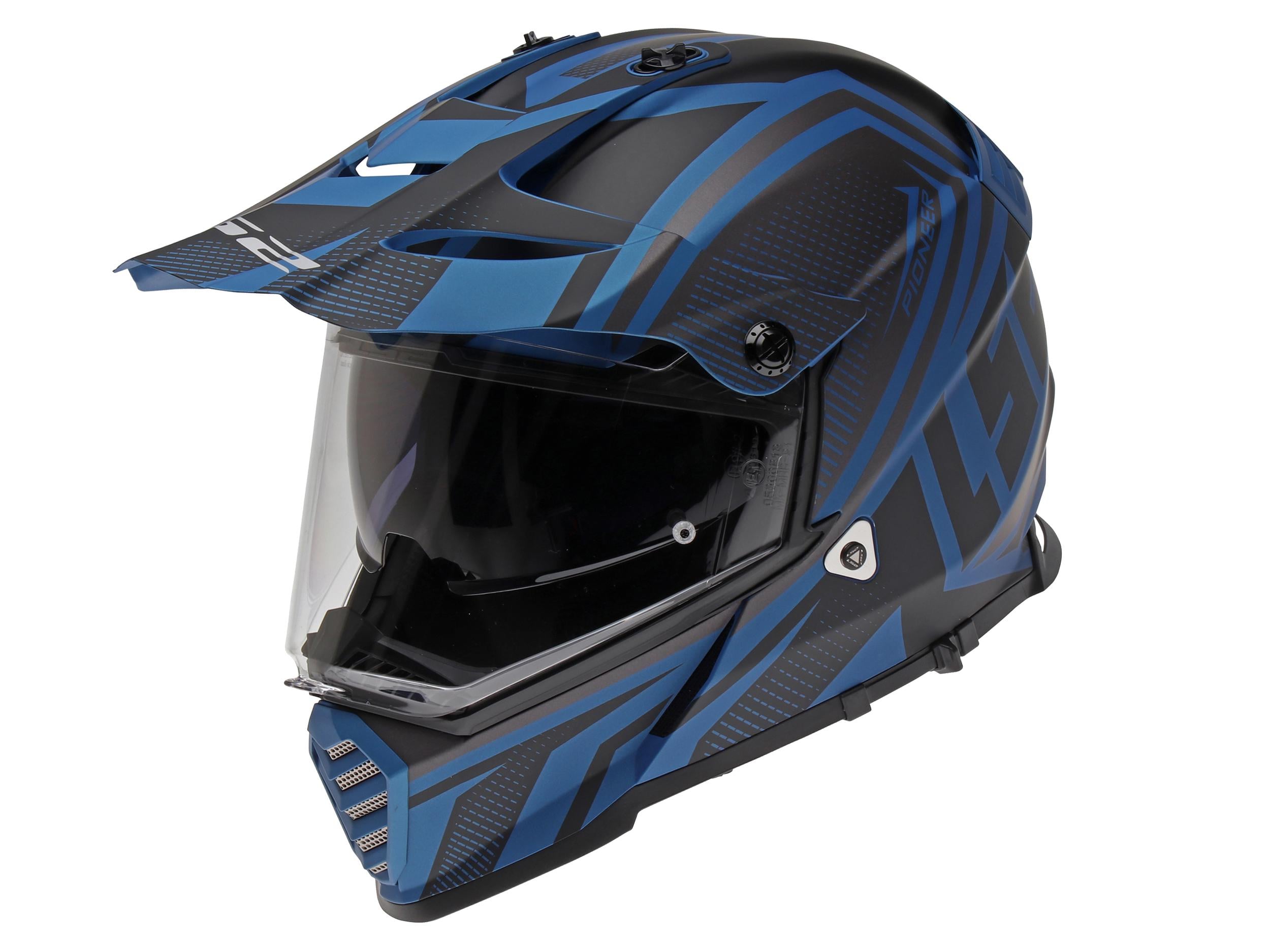 Мотошлем LS2 MX436 Pioneer EVO MASTER 2XL Matt Black/Blue (15470)