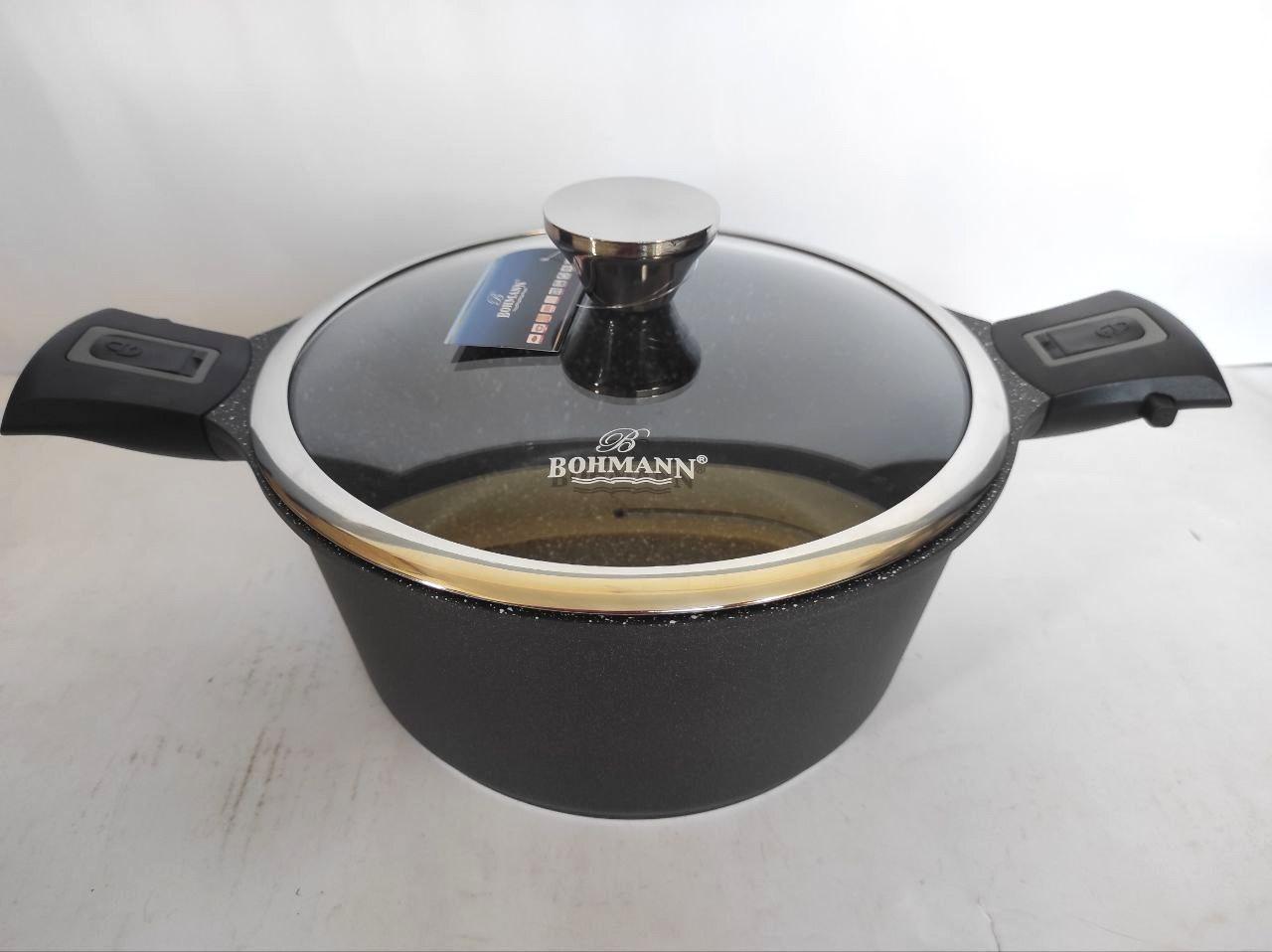 Кастрюля с мраморным покрытием Bohmann 24 см 4,3 л (BH-1730-24CR)
