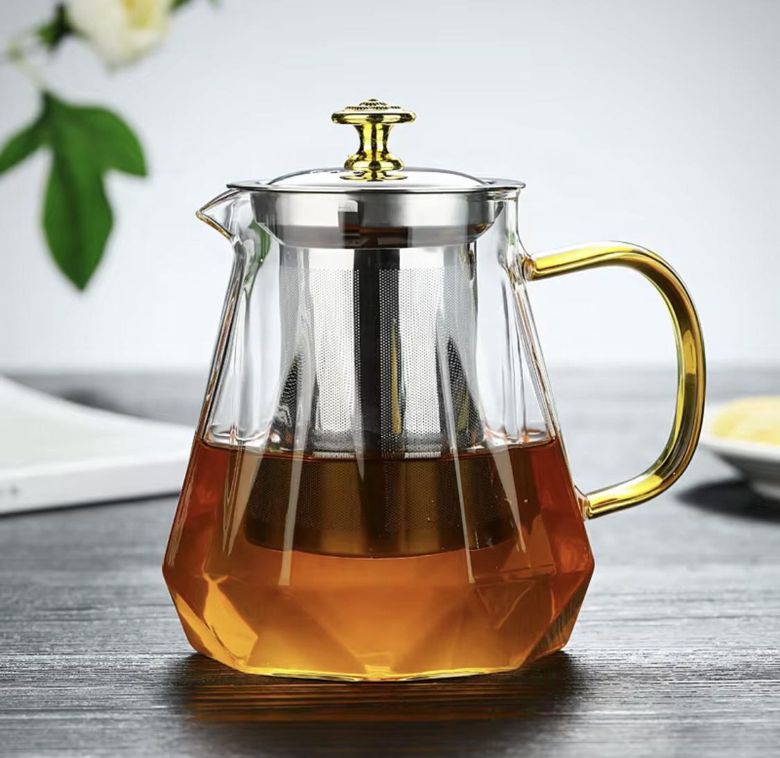 Чайник заварювальний скляний Золотий еліксир 850 мл (90417) - фото 2 Чайник заварювальний скляний Золотий еліксир 850 мл (90417) - фото 2