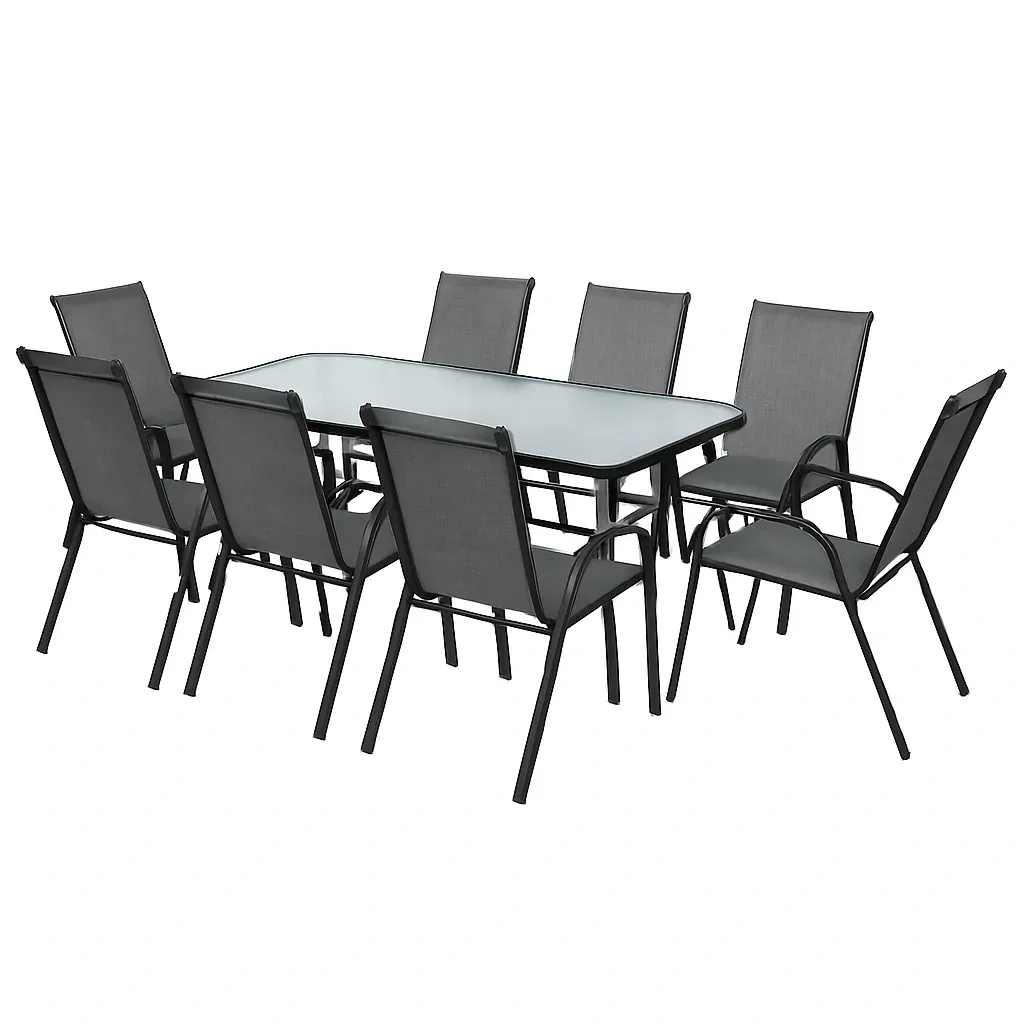 Комплект садових меблів 4Points Toscana-8 прямокутний стіл та 8 стільців 140х80 см Сірий