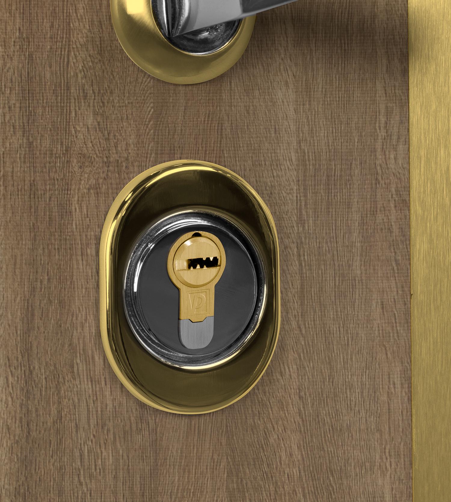 Цилиндр латунный с вставкой Paladii SE 70 мм Т35x35 5 гибридных ключей SB с вертушкой Латунь (ПЦ011) - фото 3 Цилиндр латунный с вставкой Paladii SE 70 мм Т35x35 5 гибридных ключей SB с вертушкой Латунь (ПЦ011) - фото 3