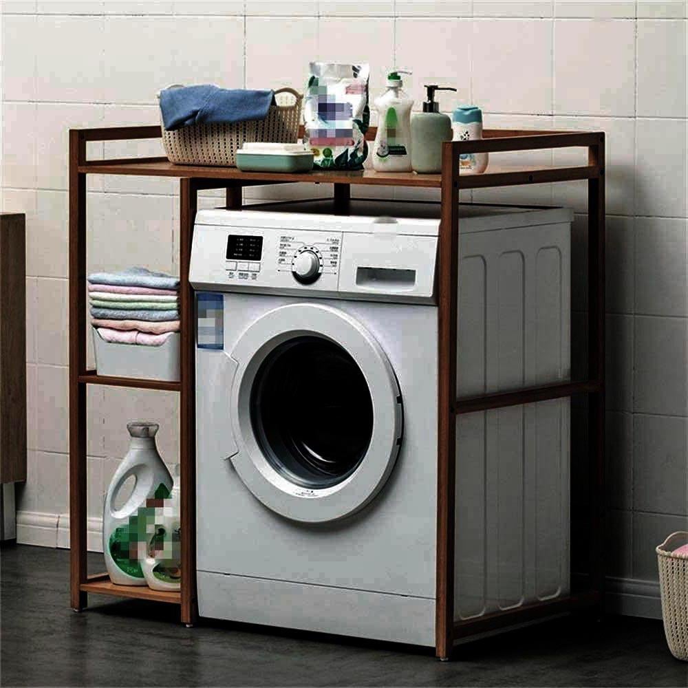 Стеллаж над стиральной машиной из дерева Лабем левый Капучино (ССМ-202009)