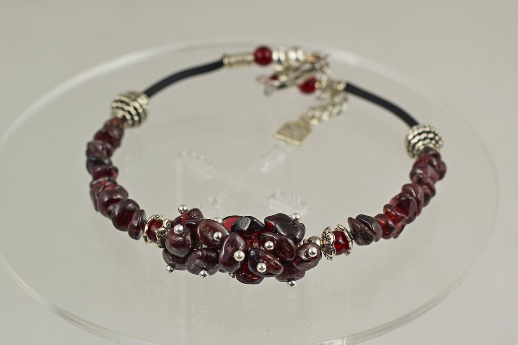 Браслет Гранатовый с пенами 20 см Серебристый (29956516)