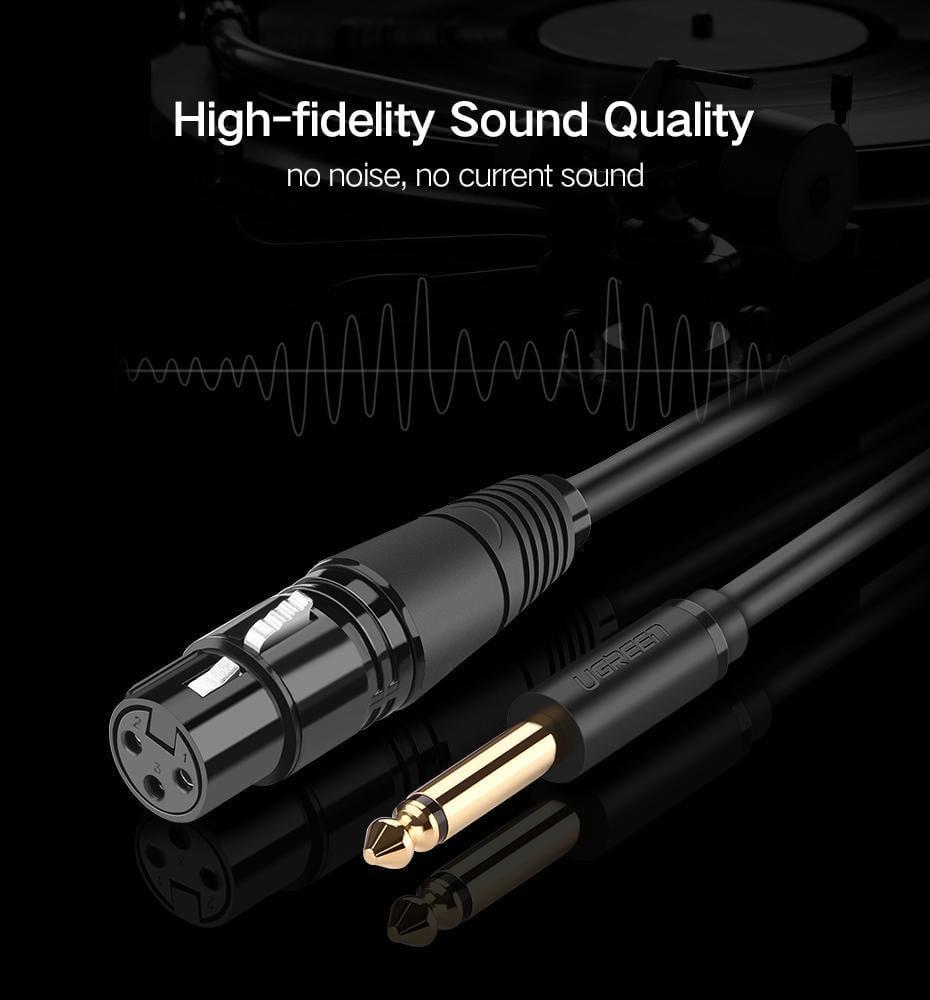 Кабель UGREEN XLR мама-6.5 мм Jack папа аудіо для мікшеру 2 м Чорний (20719) - фото 4 Кабель UGREEN XLR мама-6.5 мм Jack папа аудіо для мікшеру 2 м Чорний (20719) - фото 4