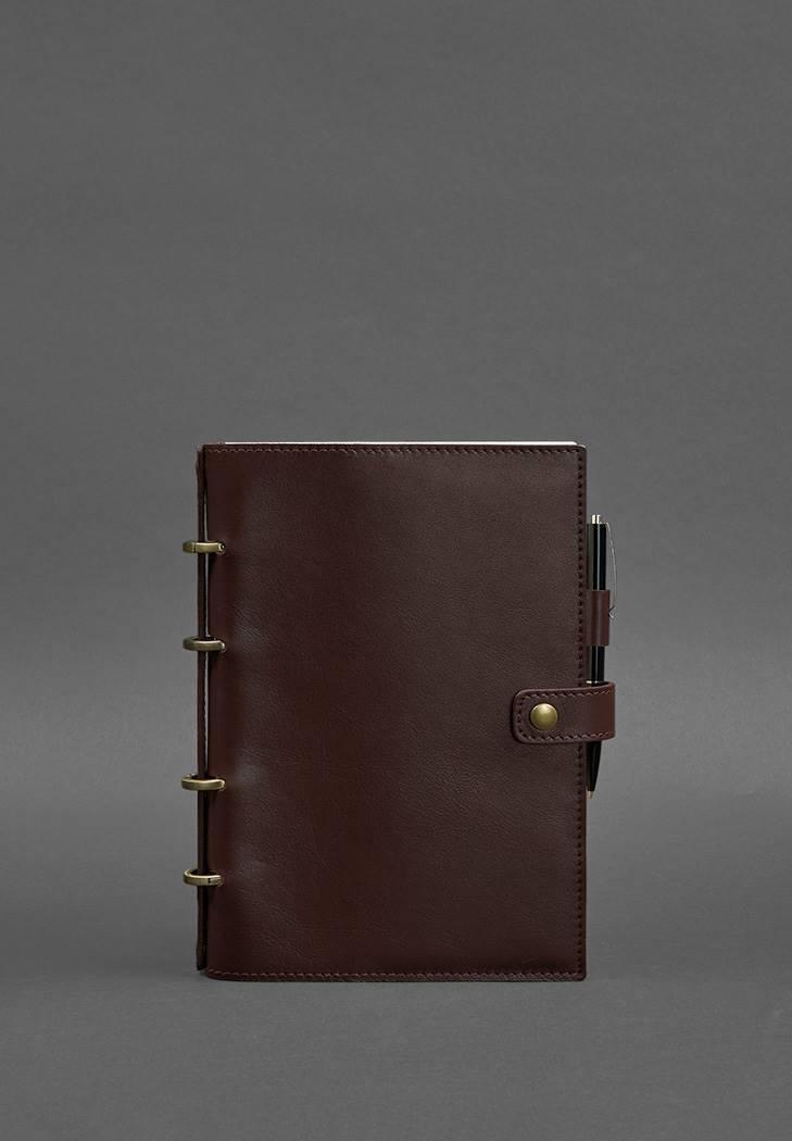 Блокнот шкіряний Софт-бук 9.1 з датованим блоком Бордовий (A-027493) - фото 2