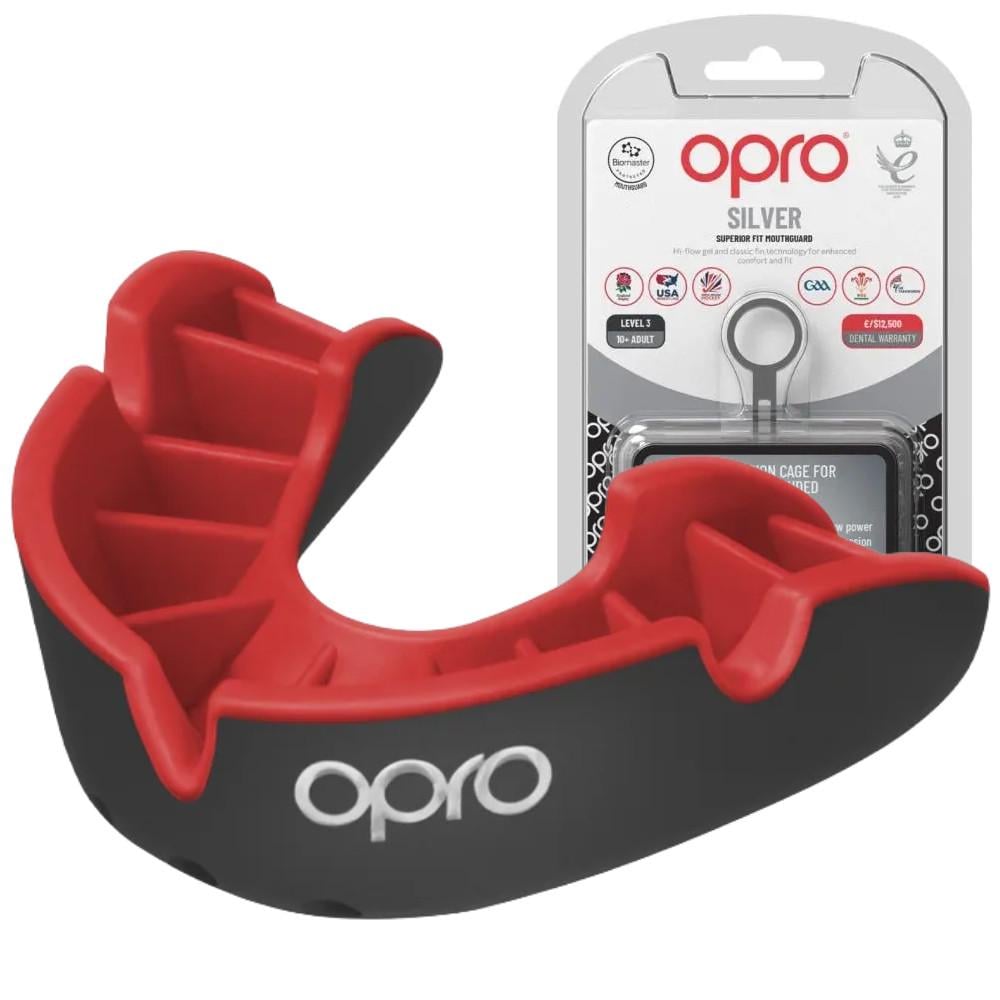 Капа OPRO Silver дитяча вік до 10 Black/Red (art.102503001)