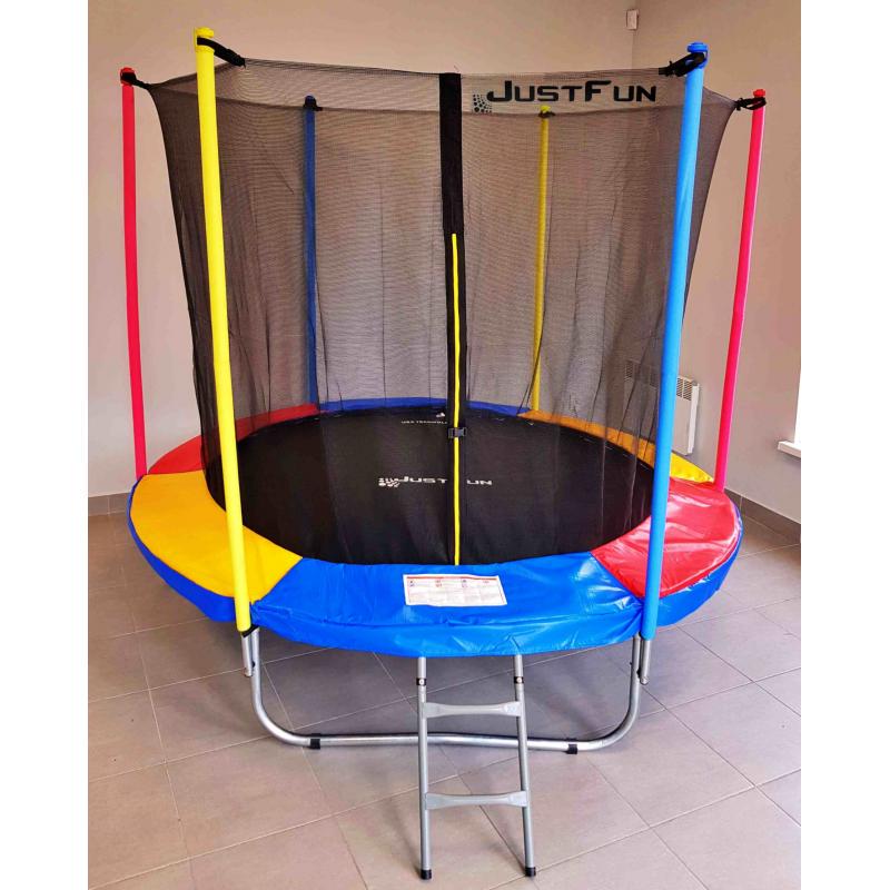 Батут Just Fun з сіткою 244 см + драбинка Multicolor - фото 3 Батут Just Fun з сіткою 244 см + драбинка Multicolor - фото 3
