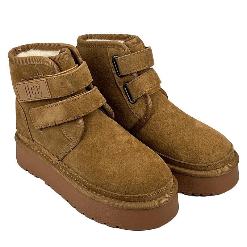 Угги женские замшевые на платформе липучка 501-2 p. 36 23 см Коричневый Угги женские замшевые на платформе липучка 501-2 p. 36 23 см Коричневый