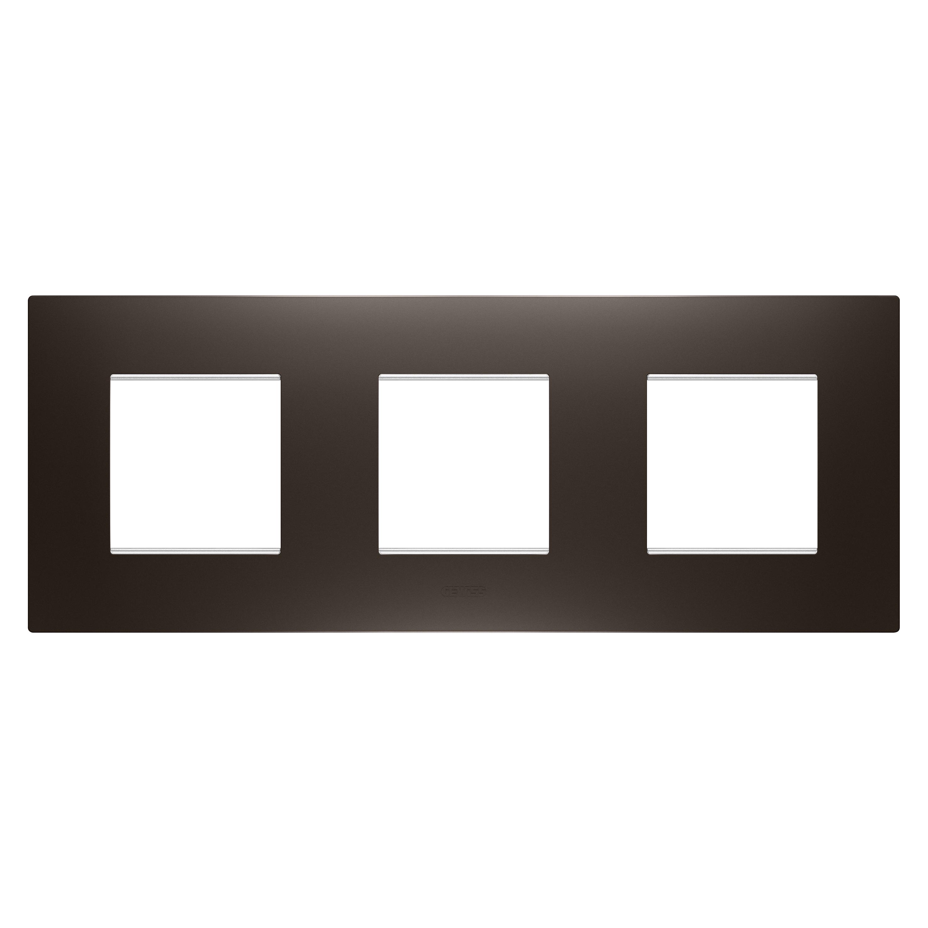 Рамка трехместная Gewiss Chorusmart EGO горизонтальная технополимер Коричневая тень (GW16026BS)